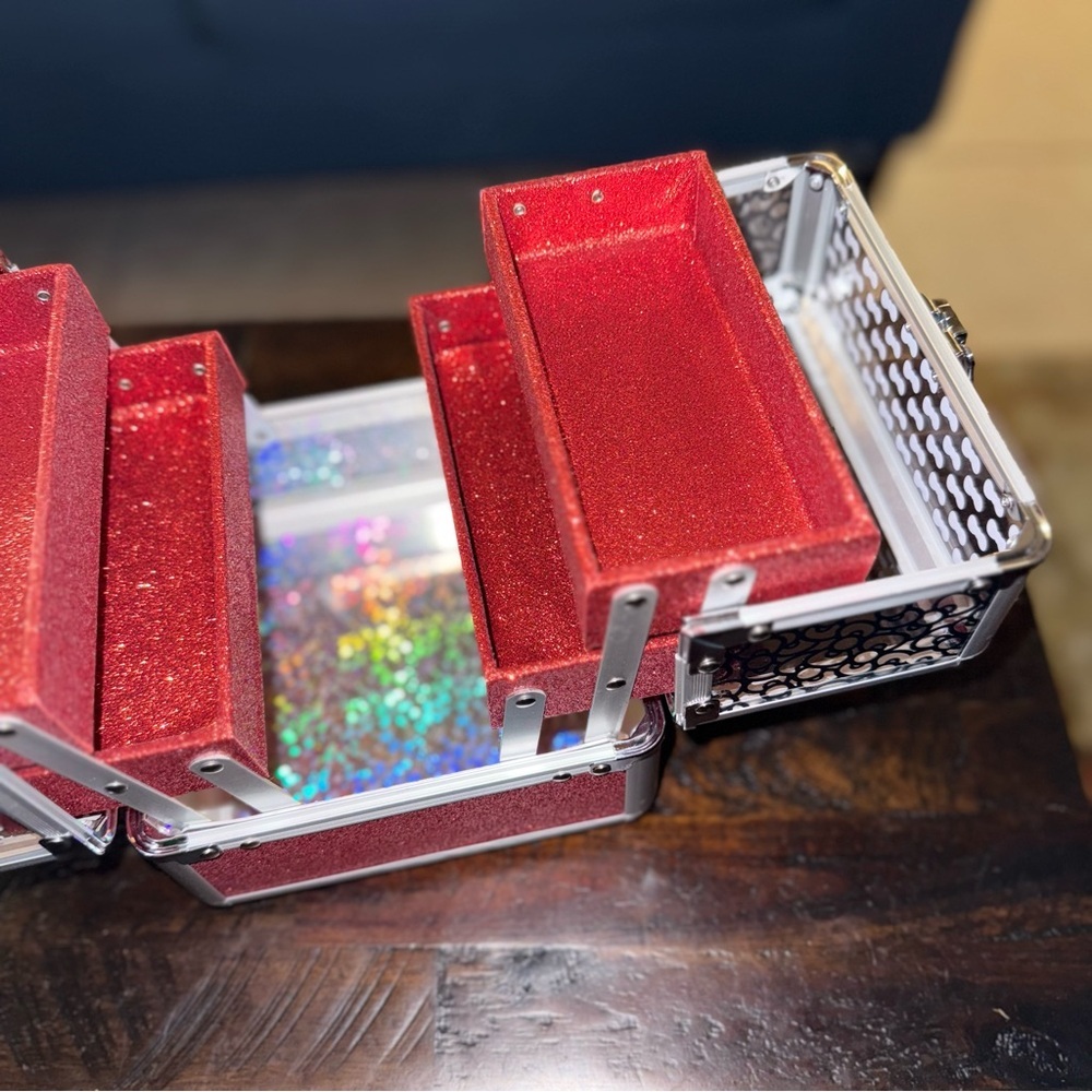 Hello Kitty Sanrio Foldable Makeup Glitter Travel Box Gift For Girls Woman New - Picture 13 of 16